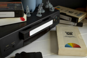Vintage VHS tapes in their cases